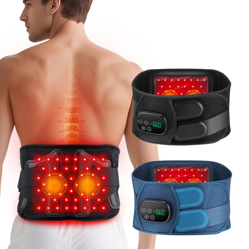 Waist Massager Manufacturer - Cordless Red Light Therapy with Kneading Massage Electric Lumbar Brace & Heating