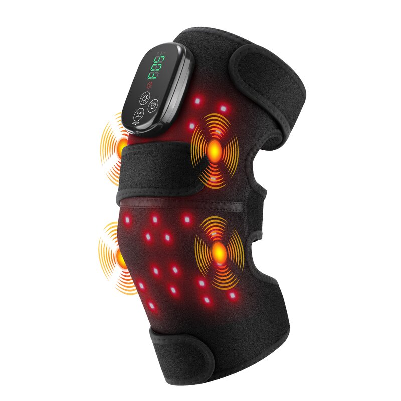 Knee Massager Manufacturer - Large Rechargeable 660nm & 850nm LED Red Light Brace with 4 Vibration Areas