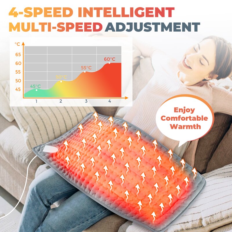 Heat Therapy Pad Manufacturer - Portable for Body Adjustable Temperature Control Fast Heating for Back Neck Shoulders Washable