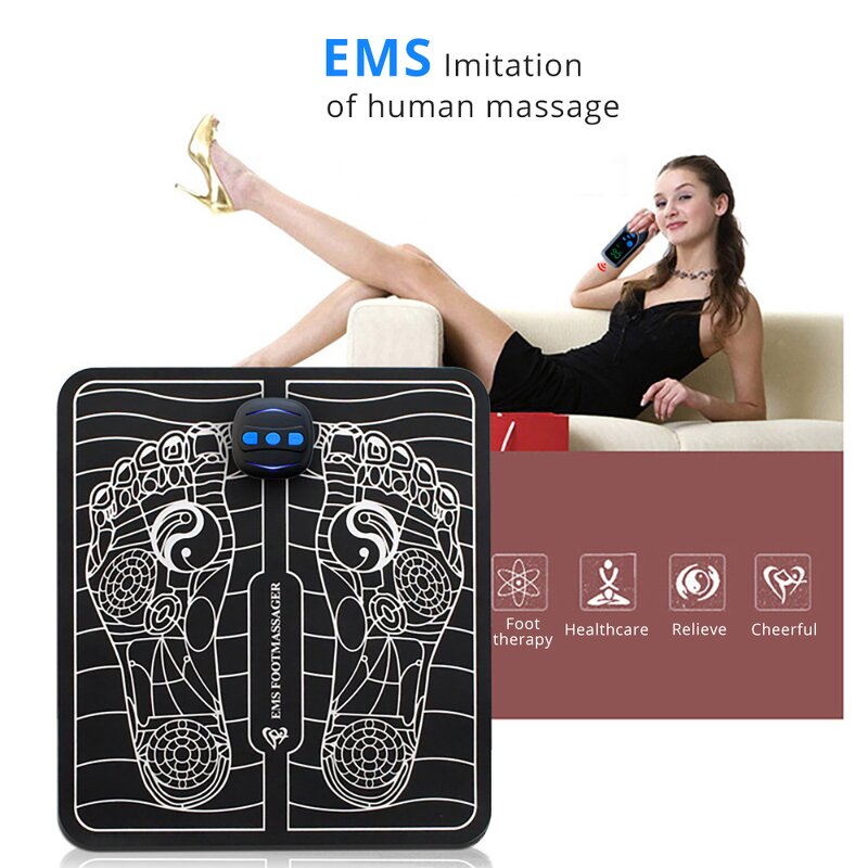 Foot Massager Manufacturer - Remote Control Electric TENS Cushion Mat EMS Acupuncture Pad for In-Home Spa