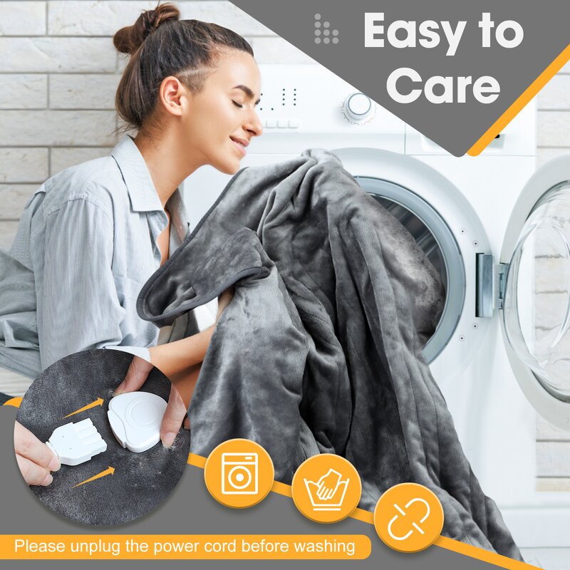 Heated Blanket Manufacturer - 62*84'' Oversize Electric Soft Flannel Body Warmer with ETL Certification AC 100-240V