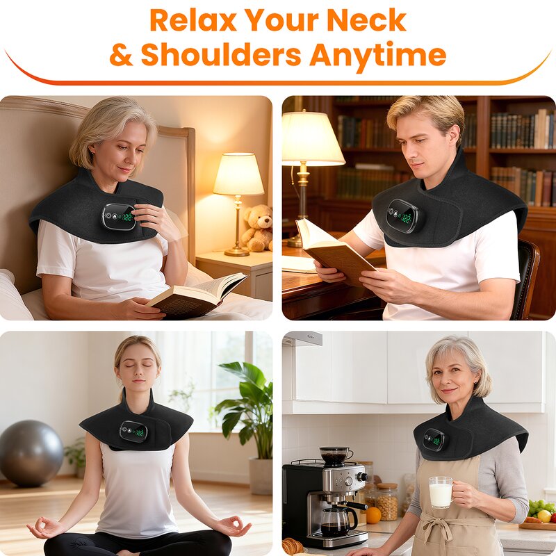 Heating Pad Manufacturer - Wireless Electric Neoprene for Shoulder Neck with 4-Level Infrared Therapy Remote Control