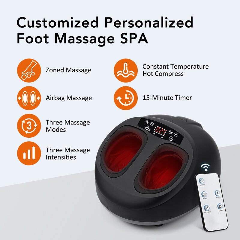 Foot Massager Manufacturer - Cordless Controller with Airbag Massage Hot Compress Kneading Warmer Heating Machine