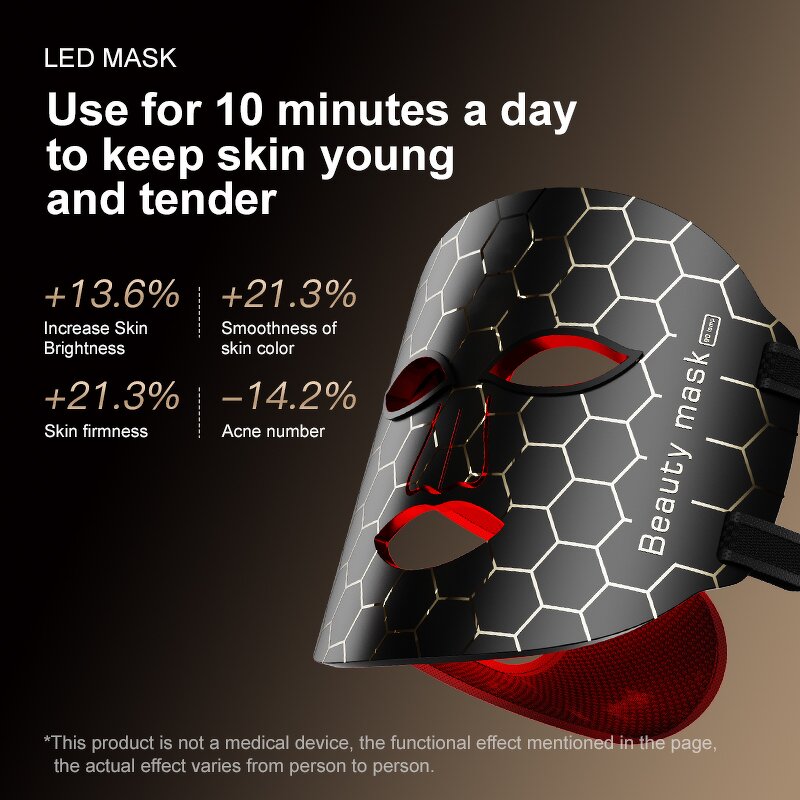 Facial Mask Manufacturer - Home Skincare with 4 Modes Timer, Colorful LED & Red Light Therapy