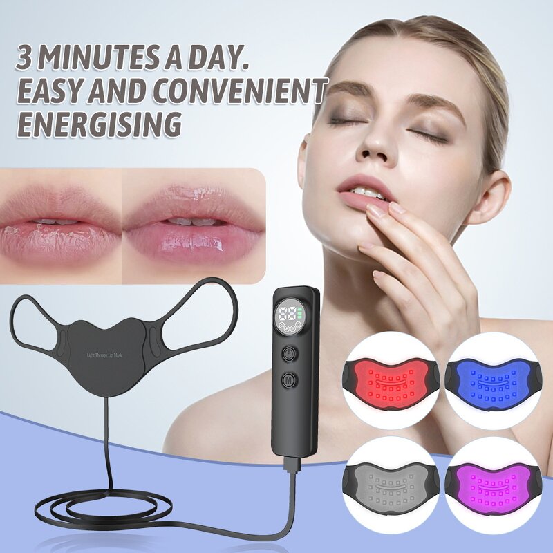 Facial Mask Manufacturer - USB Rechargeable Wearable Silicone Photon for Lips Care & LED Light Therapy