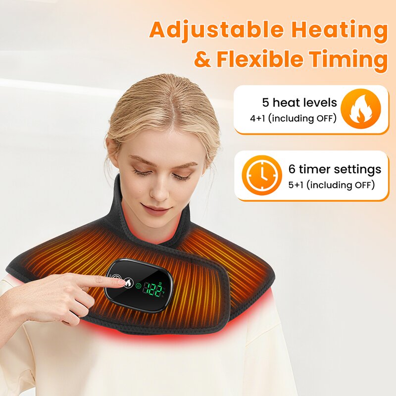 Heating Pad Manufacturer - Wireless Electric Neoprene for Shoulder Neck with 4-Level Infrared Therapy Remote Control