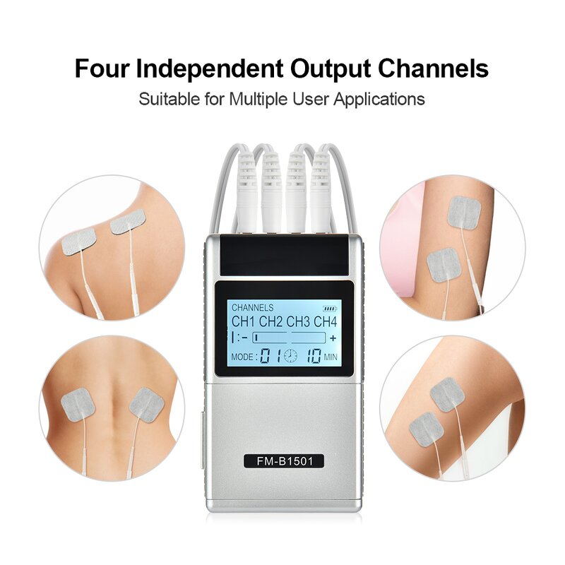 Muscle Stimulator Manufacturer - 4 Channels TENS Physiotherapy Pulse 15 Modes 20 Intensity Levels EMS for Pain