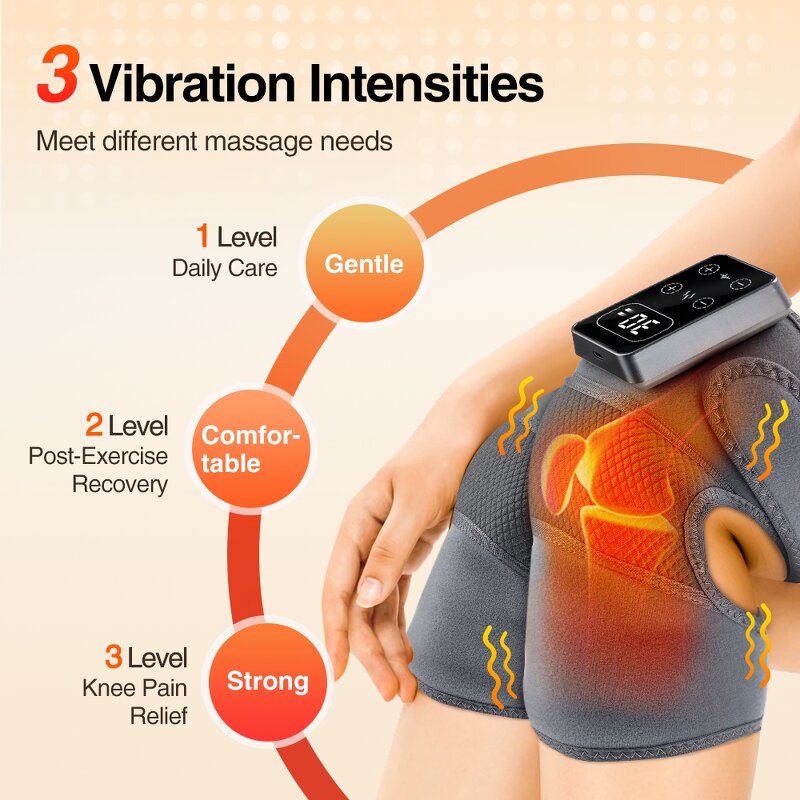 Knee Massager Manufacturer - Cordless Electric with 3 Vibrations 5 Heating Levels for Shoulder Elbow Joint