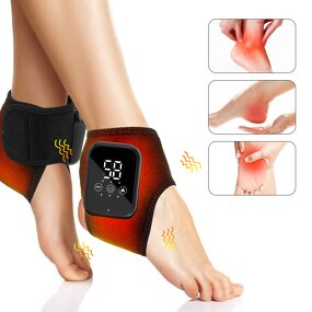 Ankle Massager Manufacturer - 2 Pcs Portable Hot Compress Vibration for Ankle Joint Protection Heated Strap USB Rechargeable