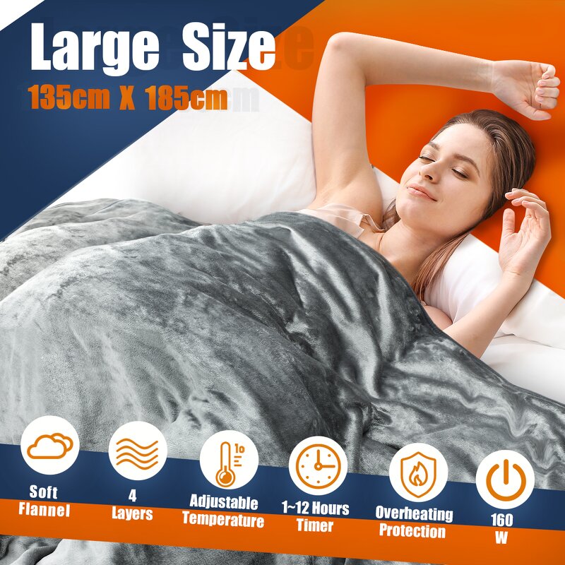 Heated Blanket Manufacturer - Custom 54x73 Inch King Size Flannel Electric Wearable for Body Application Winter