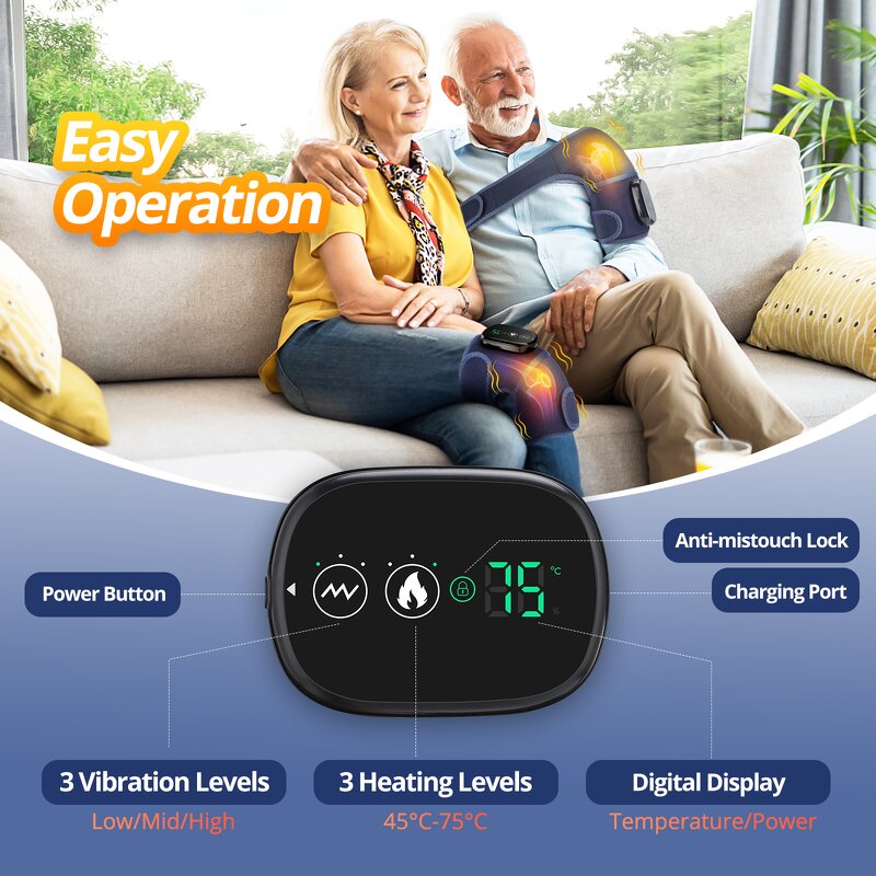 Massage Wrap Manufacturer - 3-in-1 Multifunctional Wearable Heating Vibration Belt for Shoulder Elbow Knee