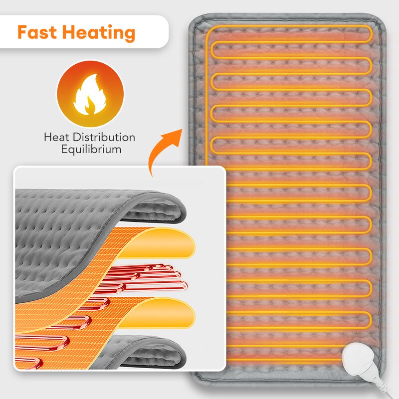 Heating Pad Manufacturer - 9 Heat Levels 4 Timer Settings 11.8x23.6 Inch Soft Hot Auto Shut Off for Back