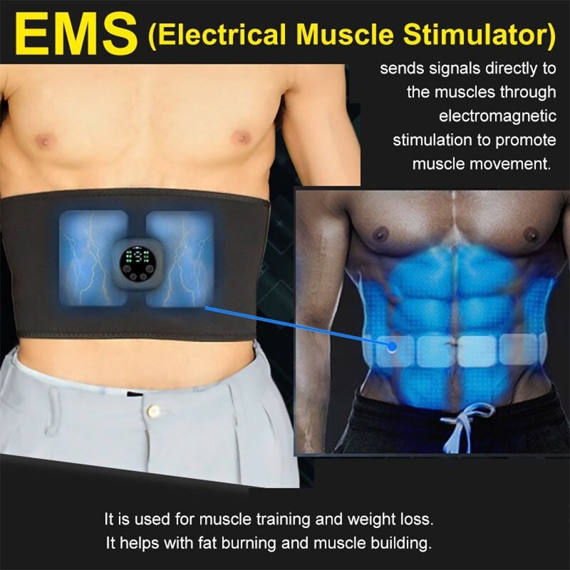 Slimming Belt Manufacturer - Rechargeable EMS Muscle Stimulator Waist with 6 Modes 9 Intensities for Abdominal Training