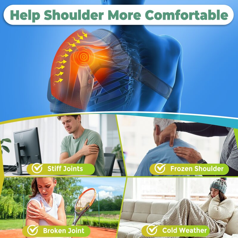 Shoulder Massager Manufacturer - Electric Brace Support Wrap with Heated Pad Wireless Vibration Heating