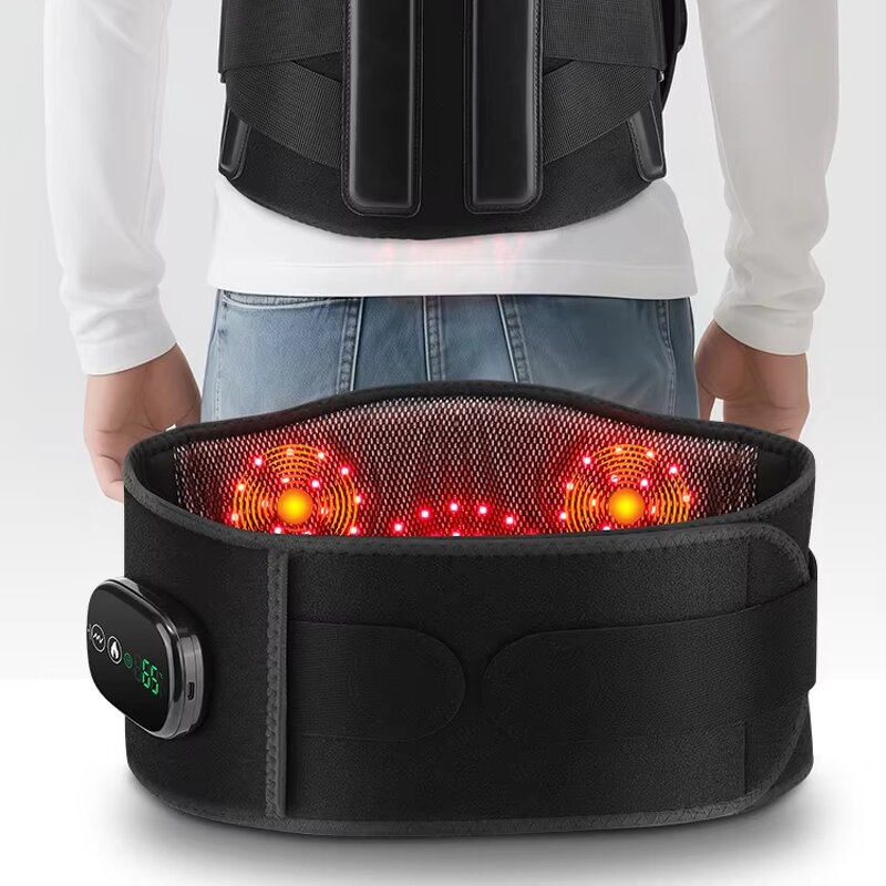 Waist Massager Manufacturer - 2025 Newest Rechargeable Heated with Elastic Red Light Massage for Muscle Relaxation