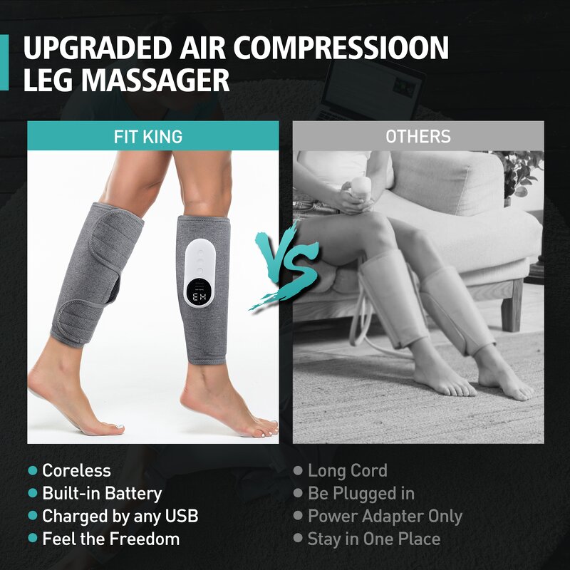 Calf Massager Manufacturer - Wireless Electric Heating Air Pressure Belt with 3 Modes 15-Minute Timer Hot Compression