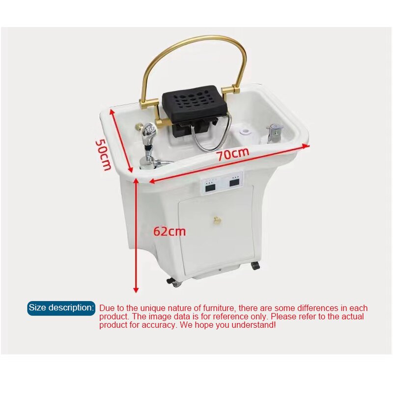 Pipeless Shampoo Chair - Salon Hair Washing Bed with Internal Water Tank