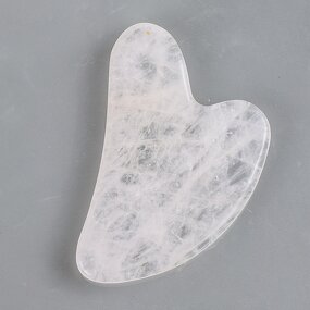 Gua Sha Tool Manufacturer - Custom Acupuncture Board White Crystal Rock Quartz Heart Shape for Body Neck Facial