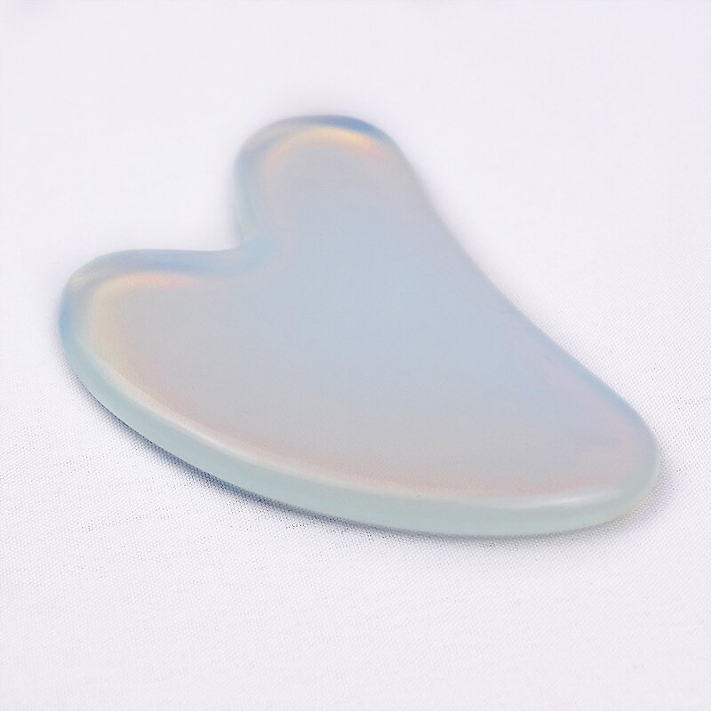 Gua Sha Tool Manufacturer - Custom Acupuncture Board White Opal Stone Heart Shape for Body Neck Facial