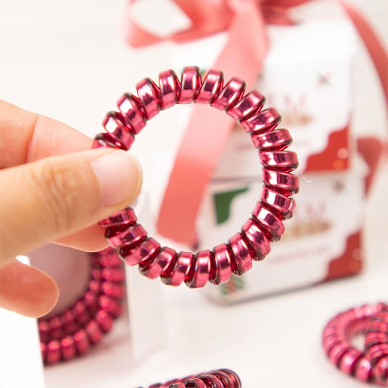Hair Tie Manufacturer - Fashion Circle Scrunchies Telephone Wire High Elastic Rope Rubber Band for Gift