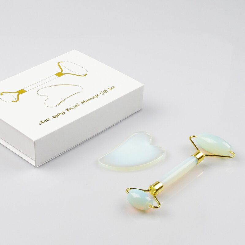 Facial Massager Set Manufacturer - Wholesale High Quality Opalite Stone Jade Roller & Gua Sha Kit Anti-aging