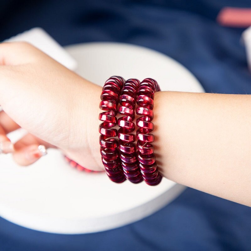 Hair Tie Manufacturer - Fashion Circle Scrunchies Telephone Wire High Elastic Rope Rubber Band for Gift