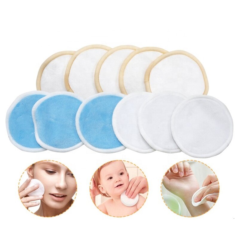 Makeup Remover Pads Manufacturer - Washable Eco-friendly Bamboo Charcoal Cotton Two Layer for Face Cleaning