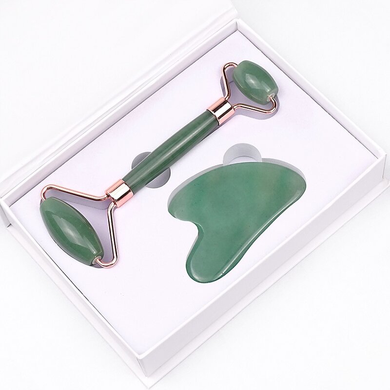 Facial Massager Set Manufacturer - Wholesale Natural Green Aventurine Jade Stone for Face Body Skincare Gua Sha