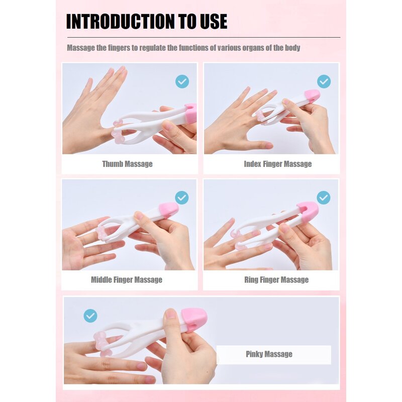 Jade Roller Massager Manufacturer - Handheld for Stress Relief Hand Blood Circulation Finger Roller