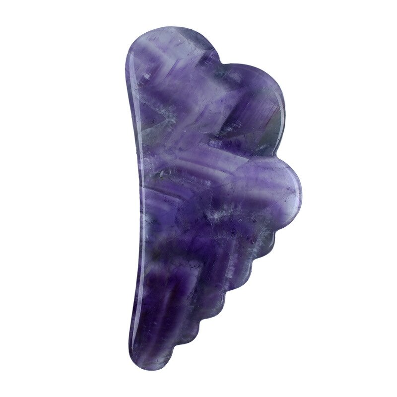 Gua Sha Tools Manufacturer - Natural Stone Set Rose Quartz White Jade Black Obsidian Grey Agate Angel Wing Shaped