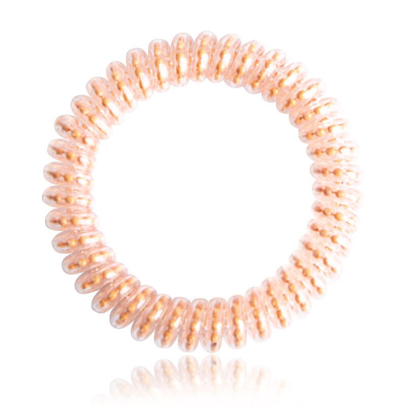 Hair Ties Manufacturer - Wholesale Women's Fashion Transparent Wire-Clamped Beaded Telephone Line Elastic Bands