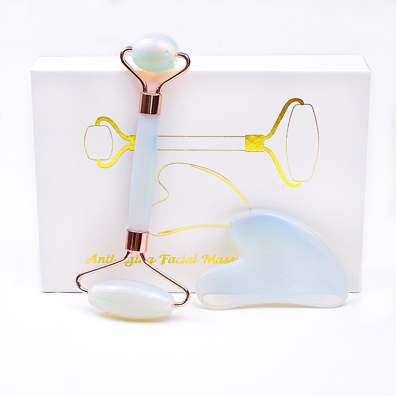 Facial Massager Set Manufacturer - Wholesale High Quality Opalite Stone Jade Roller & Gua Sha Kit Anti-aging
