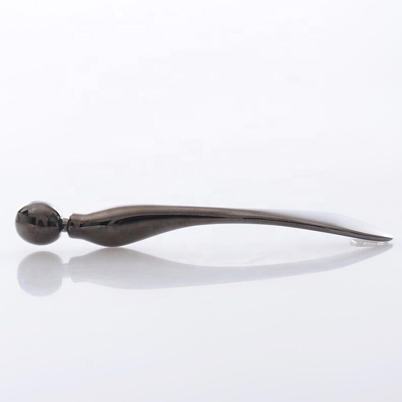 Makeup Spatula Manufacturer - Wholesale Luxury Mini Metal Eye Cream Applicator Wand Stick Patterned Roller