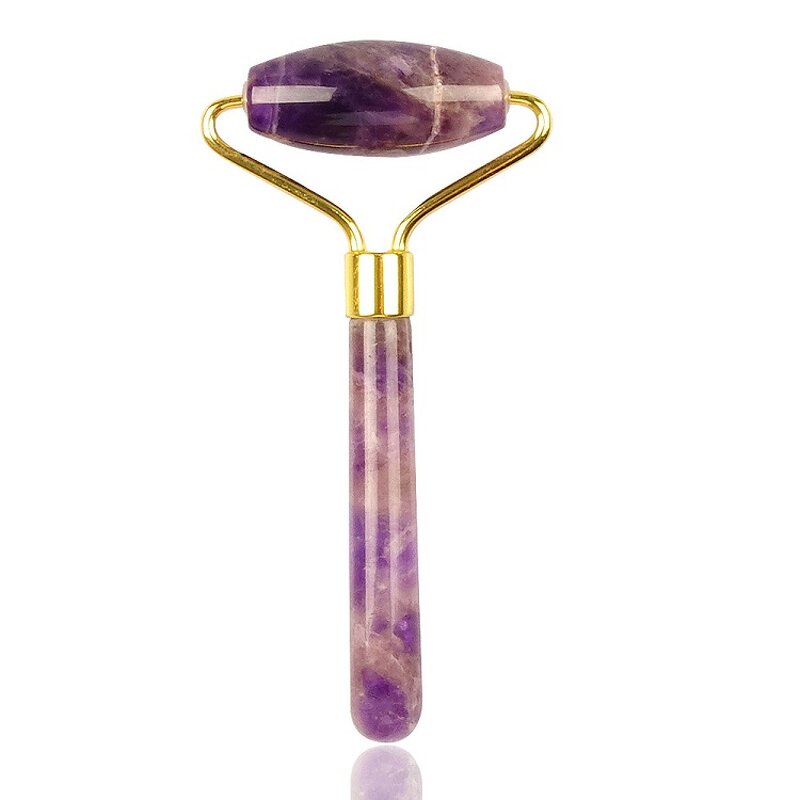 Facial Massager Manufacturer - Natural Stone Jade Acupressure Anti-Aging Crystal Single Head Amethyst