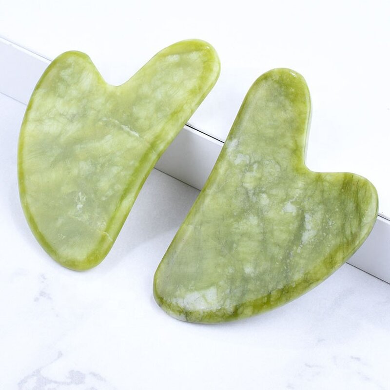 Gua Sha Stone Manufacturer - 100% Natural Green Jade Scraping for Face Body Eye Neck - Cheapest