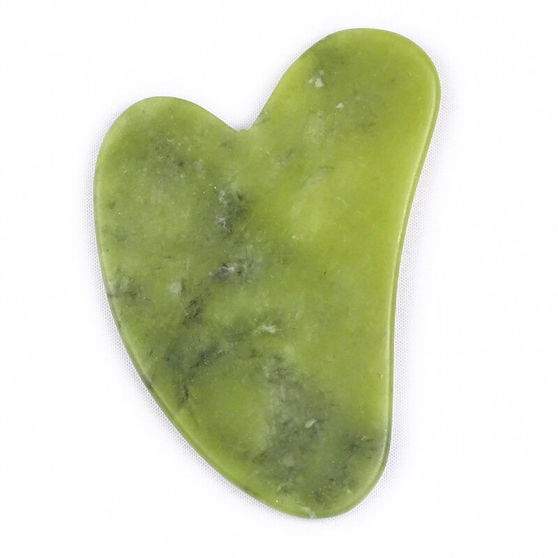 Gua Sha Tool Manufacturer - Cheapest Dark Green Natural Xiuyan Jade Heart Shaped for Face Body Massage