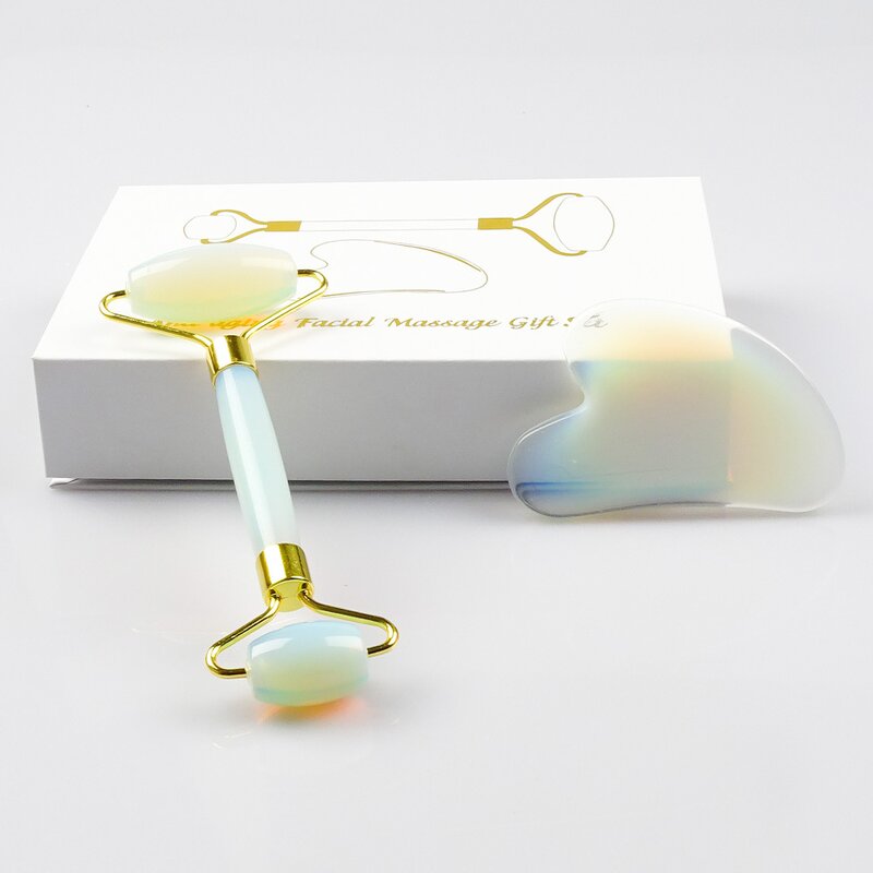 Facial Massager Set Manufacturer - Wholesale High Quality Opalite Stone Jade Roller & Gua Sha Kit Anti-aging
