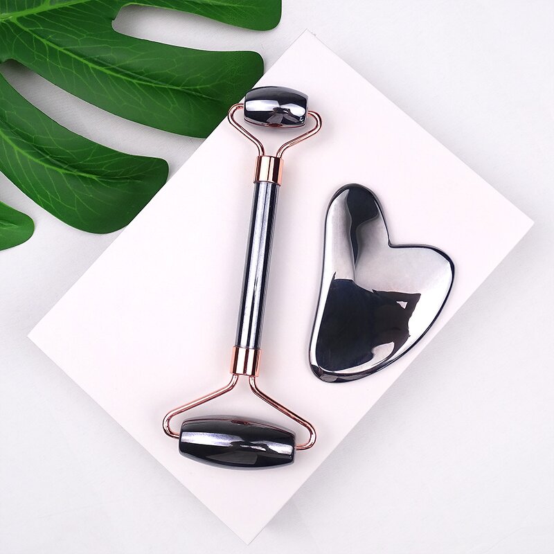 Massager Set Manufacturer - Wholesales Multifunctional Terahertz Metal Roller and Gua Sha for Anti-aging