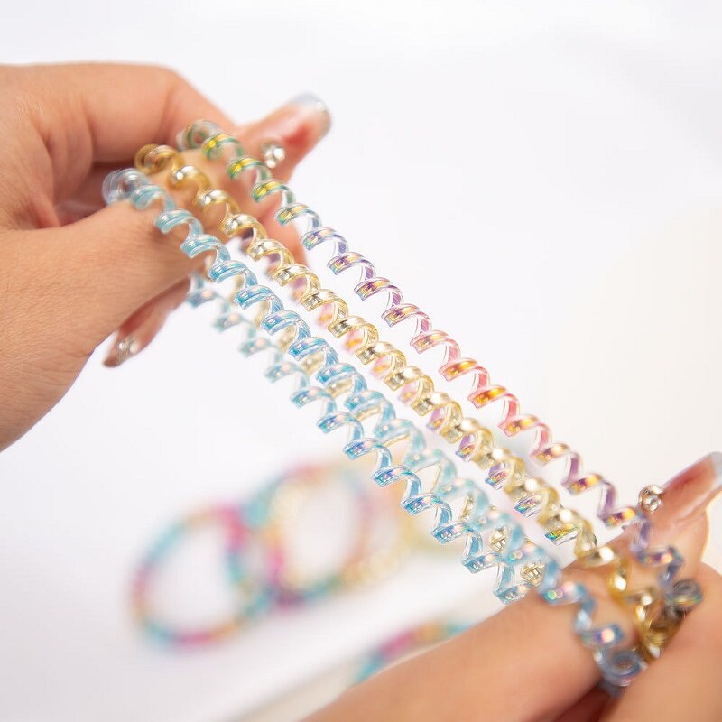 Hair Ties Manufacturer - Fashion Rubber Band 5.0cm Fine Transparent Glitter Telephone Wire Elastic Coil