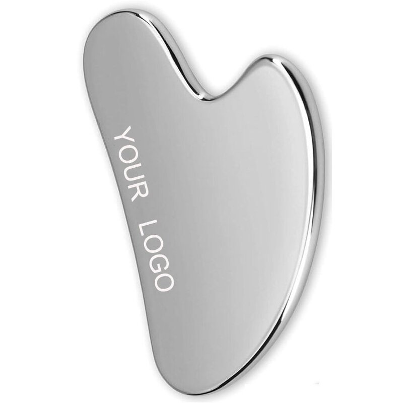 Gua Sha Board Manufacturer - Wholesale Medical 304 Stainless Steel Scraping Board with Jade Roller for Face Neck