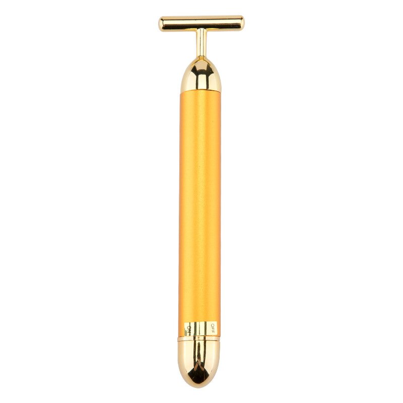 Facial Massage Roller Manufacturer - Gold T Shape Vibrating for Face Neck Lifting & Anti Aging