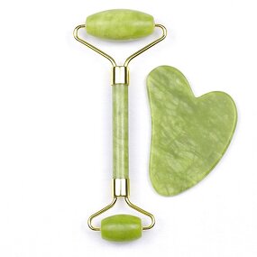 Facial Massager Set Manufacturer - Factory Direct Wholesale with Real Natural Green Jade Roller & Gua Sha