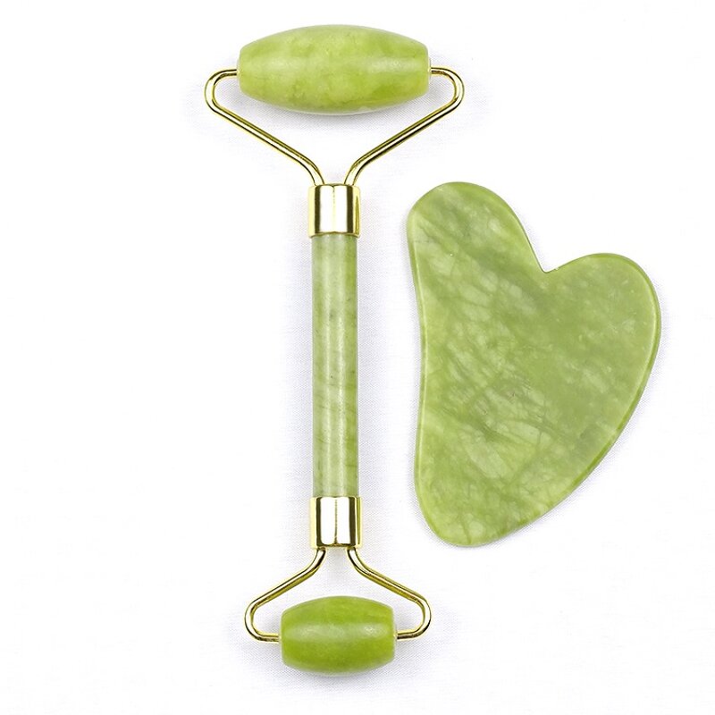 Facial Massager Set Manufacturer - Factory Direct Wholesale with Real Natural Green Jade Roller & Gua Sha