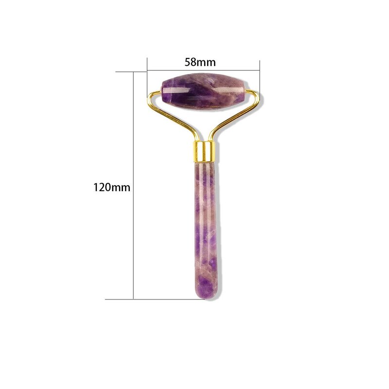 Facial Massager Manufacturer - Natural Stone Jade Acupressure Anti-Aging Crystal Single Head Amethyst