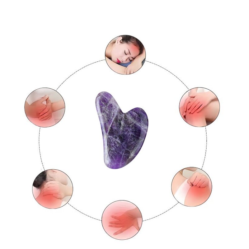 Gua Sha Tool Manufacturer - Wholesale Natural Purple Crystal Amethyst for Face Lifting Skincare Massager
