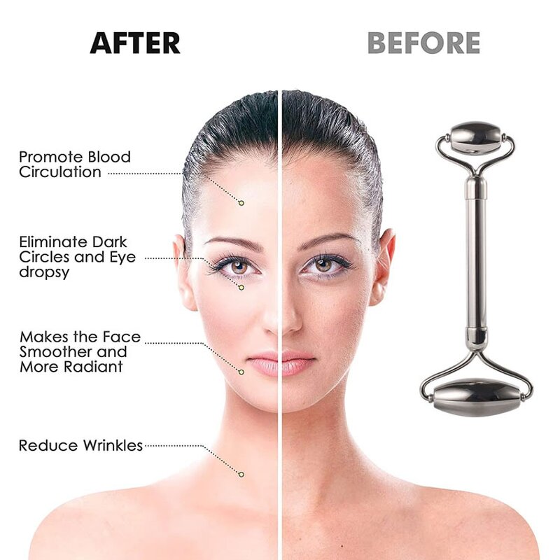 Gua Sha Board Manufacturer - Wholesale Medical 304 Stainless Steel Scraping Board with Jade Roller for Face Neck