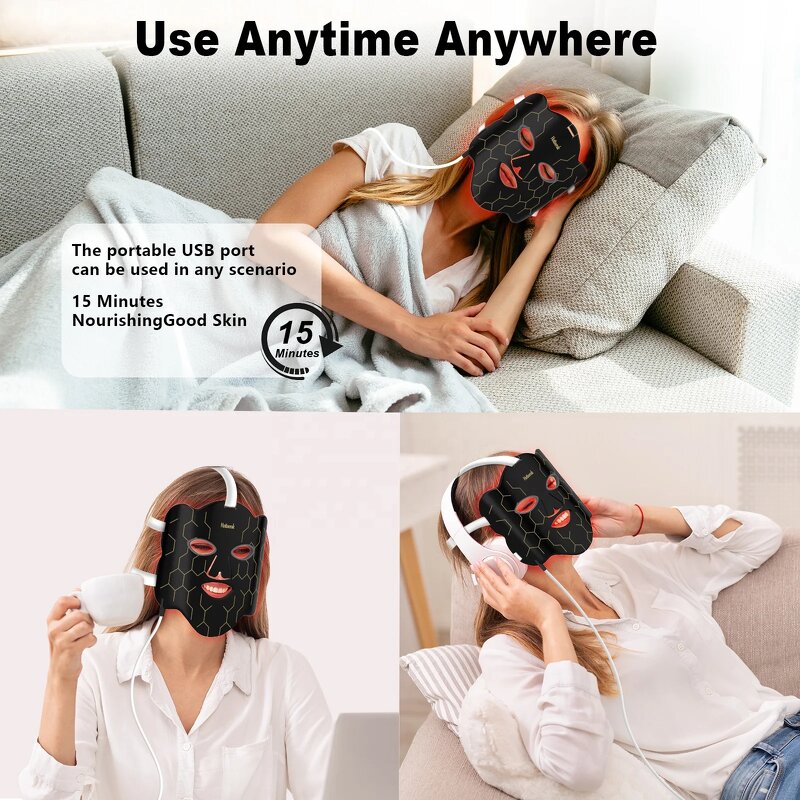 LED Mask Manufacturer - Portable Infrared Red Light Therapy Contour Face with Portable Light for Home Travel