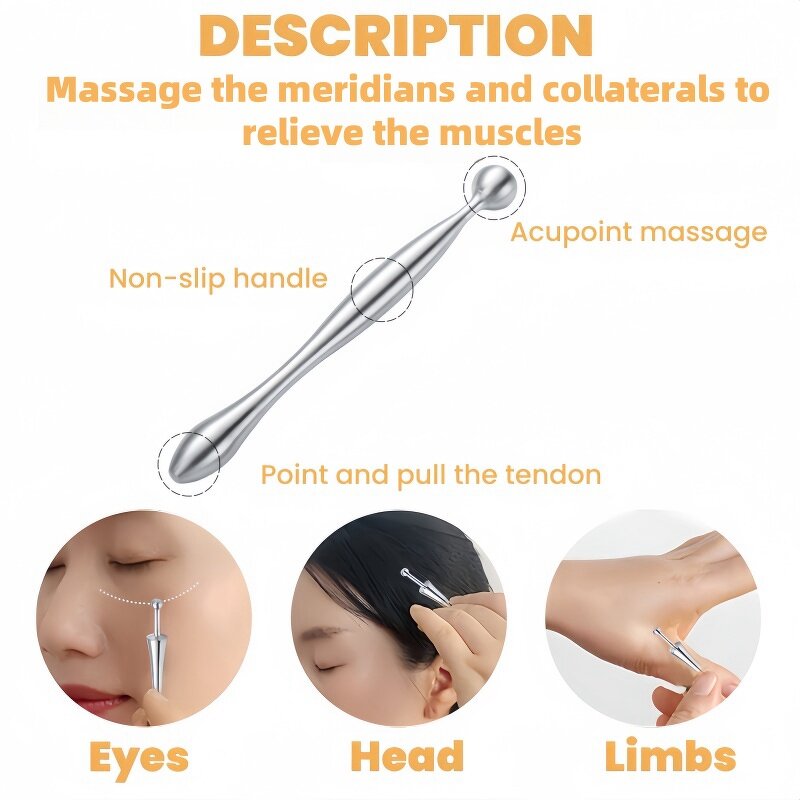 Acupuncture Pen Manufacturer - Premium Quality Double-Headed Manual Stainless Steel for Body Facial Reflexology