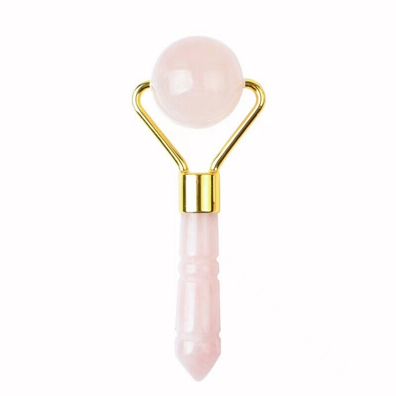 Jade Roller Manufacturer - 3D Acupressure Anti-Aging Single Head with Rose Quartz & Jade