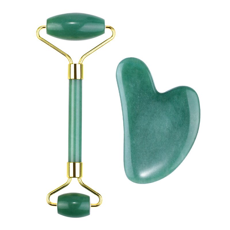 Facial Massager Set Manufacturer - Wholesale Natural Green Aventurine Jade Stone for Face Body Skincare Gua Sha